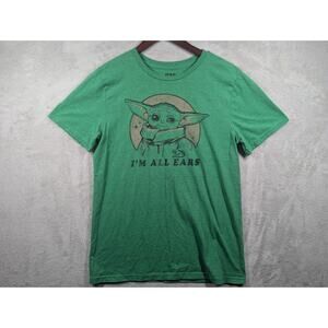Star Wars The Mandalorian T-Shirt Adult Large Grogu Baby Yoda Im All Ears Shirt